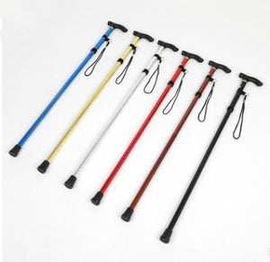 Aluminum trekking poles Folding telescopic ultralight four sticks off-road hiking outdoor walking stick portable old cane