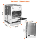 1Pc Portable Backpacking Stove For Camping Hiking Picnic BBQ Outdoor Cooker Folding Travel Charcoal Stove With Handle Carry Bag 2 Bolts